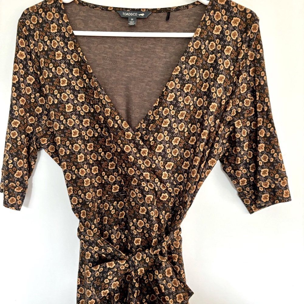 Toad & Co Faux Wrap Dress EUC